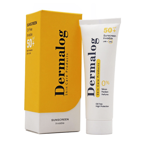 کرم ضد آفتاب بیرنگ درمالوگ، SPF 50، مدل Invisible، مناسب انواع پوست و حجم 50 میلیلیتر