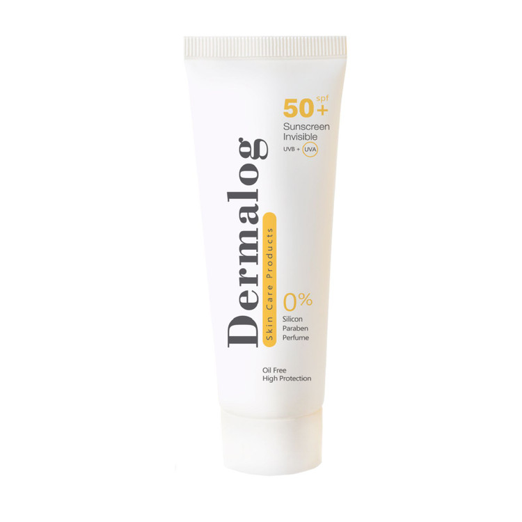 کرم ضد آفتاب بیرنگ درمالوگ، SPF 50، مدل Invisible، مناسب انواع پوست و حجم 50 میلیلیتر